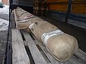 Jute and wood wrapping transport protection