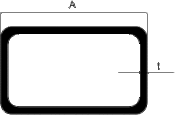 rectangular tube, brushed and polished with radii