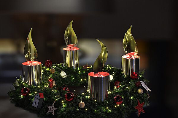exclusive Advent wreath made with stainless steel candles Adventswreath completely stainless steel with mirrorpolished surfaced candles