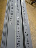 brushed angle 35x35x4mm grade 304L