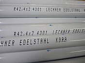 Laser foil with inscription of material batch and dimension